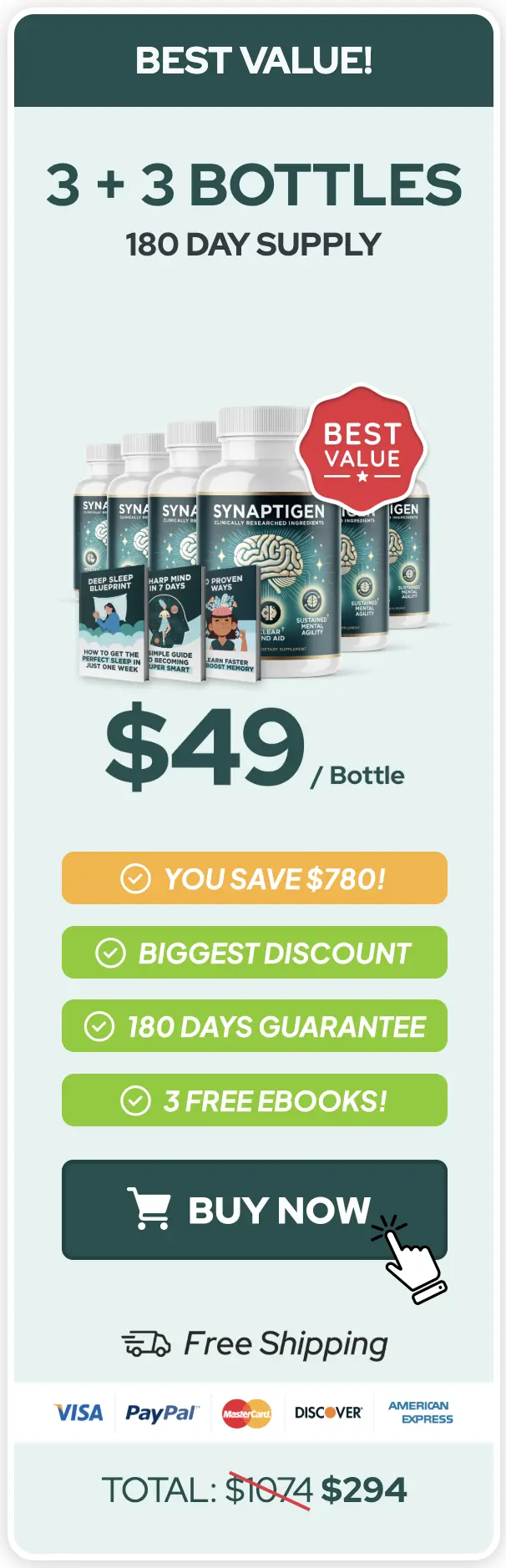 Synaptigen Buy Six Bottles